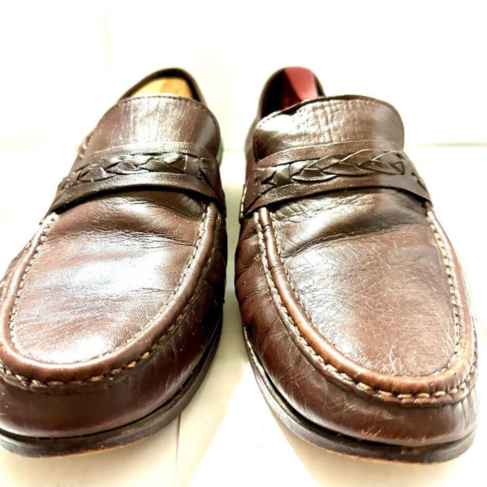 Towncraft Brown Handmade Leather Loafers Slip On Shoes Men’s Size 13 D